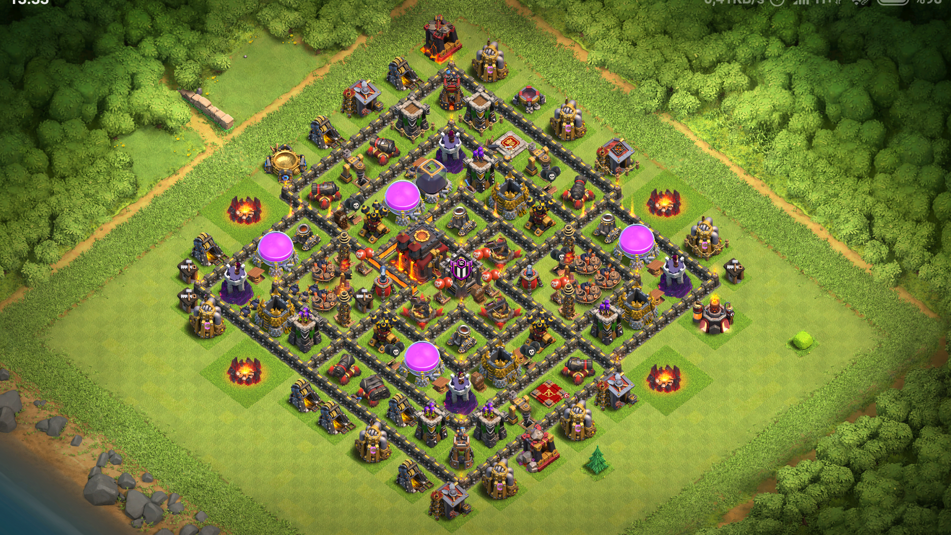 Clash of clans 10. seviye köy binası düzeni