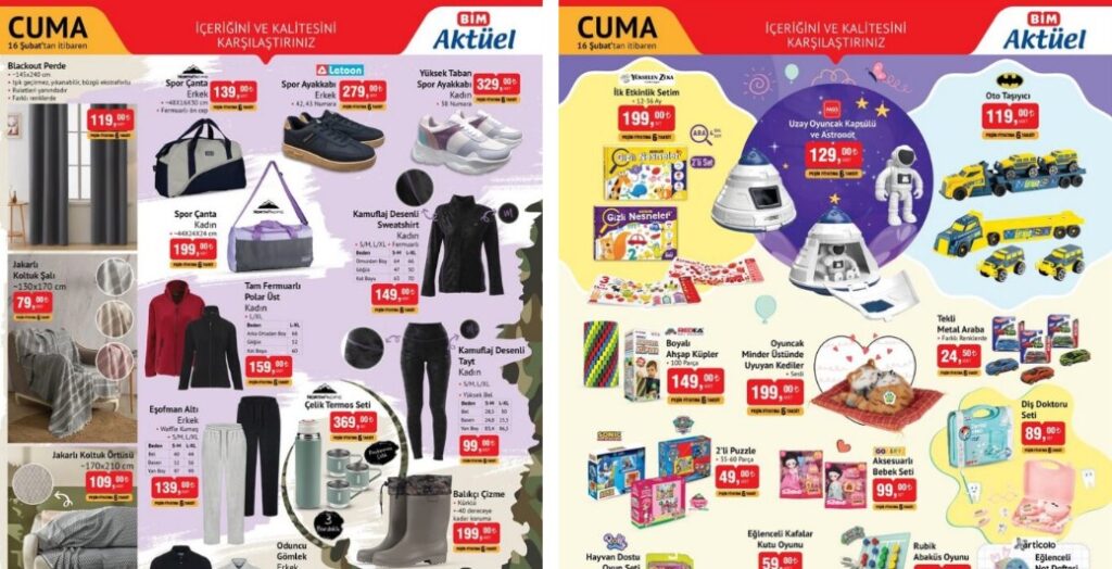 16 Şubat BİM Aktüel Ürünler Kataloğu