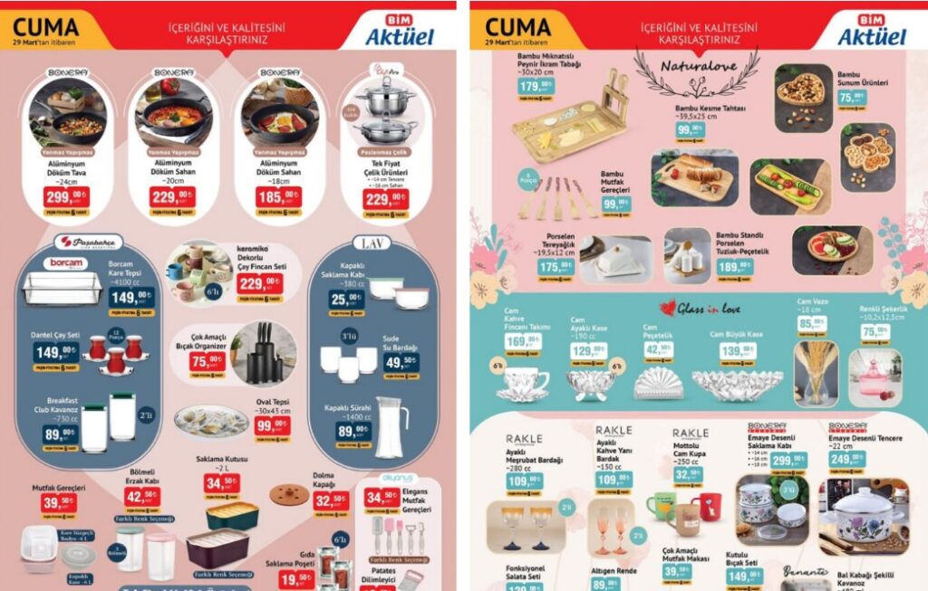 29 Mart BİM Aktüel Ürünler