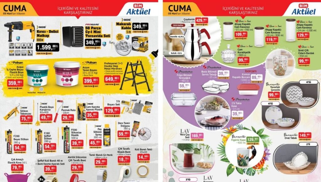 8 Mart BİM Aktüel Ürünler