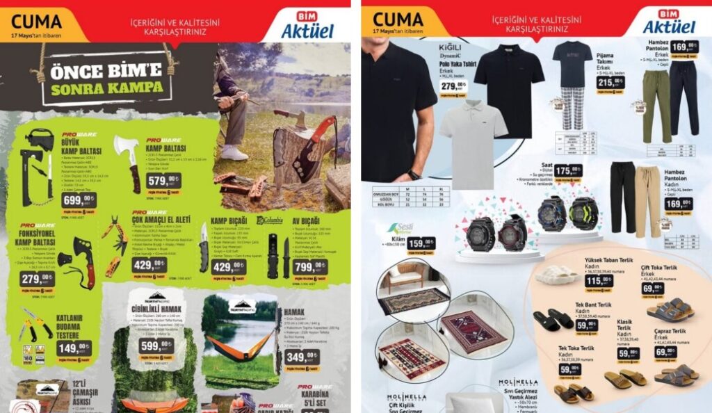 Kamp Malzemeleri 17 Mayıs’ta BİM’de.