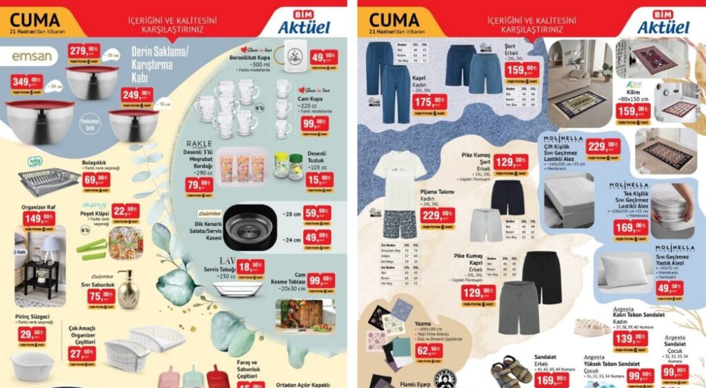 BİM 21 Haziran 2024 Aktüel Ürünler